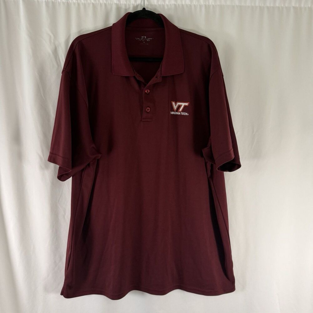 Virginia Tech Polo Men's 2X Burgundy Red Short Sleeve Embroidered Vansport